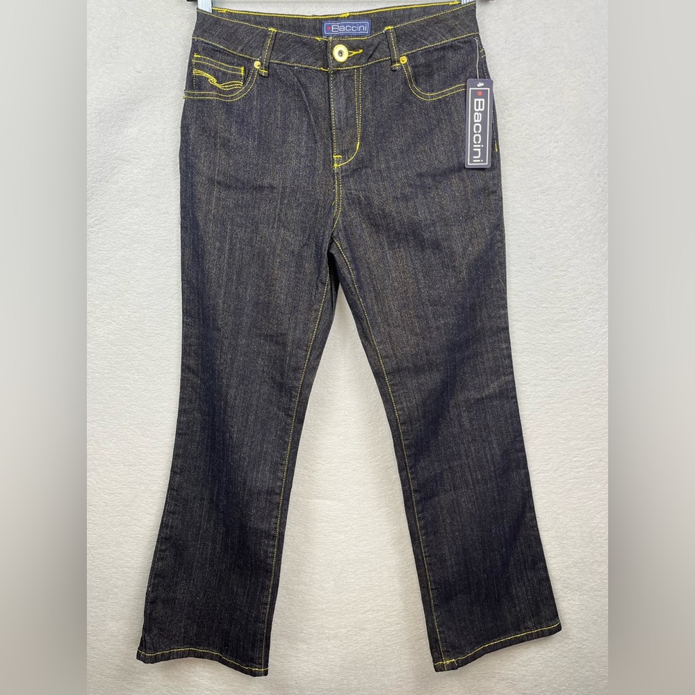 NWT Boconi Women's Black & Shimmering Gold Jeans
